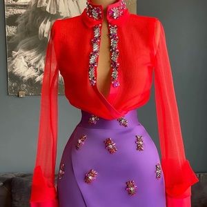 Designer, short dress.